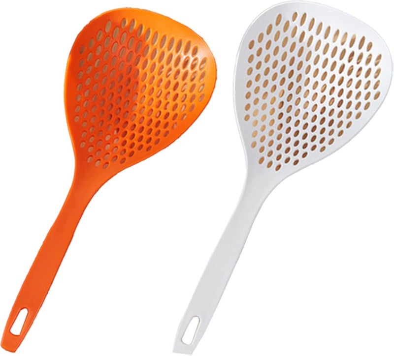Nylon Spider Strainer Skimmer Spoon for Frying and Cooking, Scoop Colander Strainer Slotted Spoon with hanging hole, Professional Kitchen Skimmer Ladle
