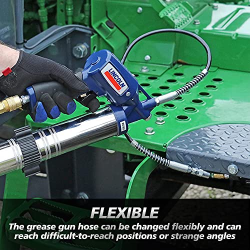 Neasyth 47in 4-Piece Grease Gun Hose Kit, Grease Gun Accessories Set Includes 47in Flex Grease Hose Extension, 4-Jaw Standard Grease Couplers and 2pcs Sharp Nozzles (1/8" NPT)… - Image 4