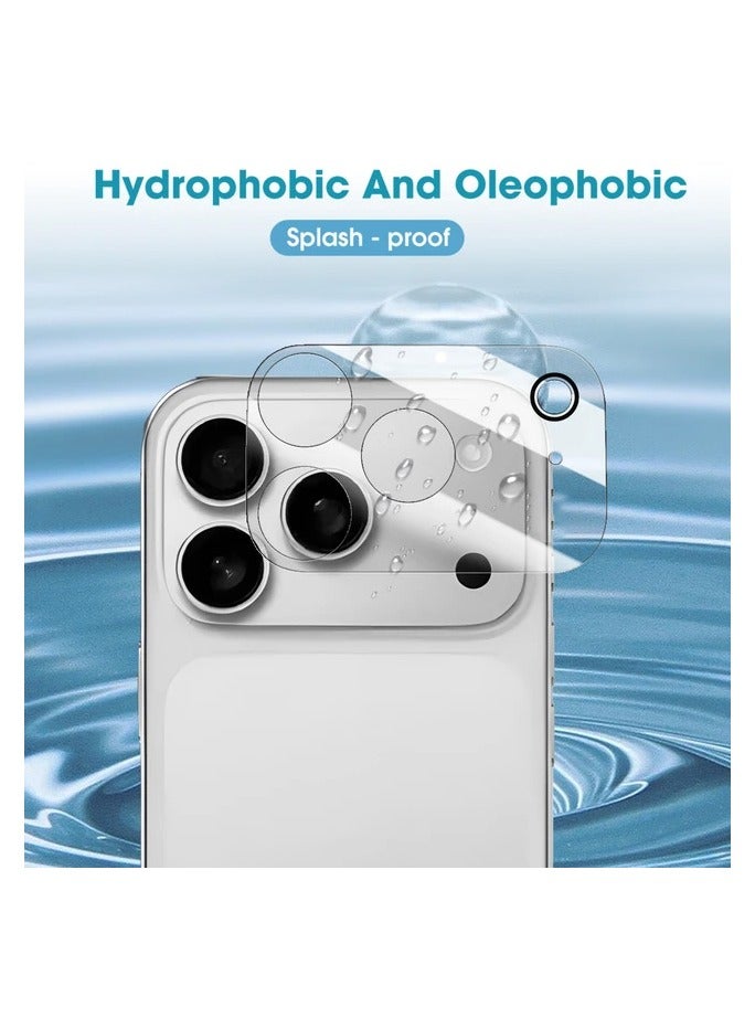 بلو فاير واقي عدسة كاميرا آيفون 17 برو، زجاج مقوى صلابة 9H بحواف منحنية ثلاثية الأبعاد، مضاد للخدوش والبصمات، طلاء طارد للماء والزيت، مقاوم للصدمات، سهل التركيب بدون فقاعات – قطعة واحدة - Image 5