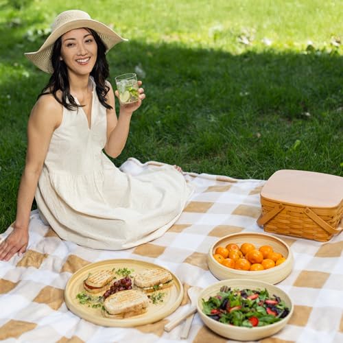 LEXA 12" Handmade Bamboo Salad Bowl – 130 oz Large Wooden Fruit Bowl for Kitchen Counter, Natural Bamboo - Image 4