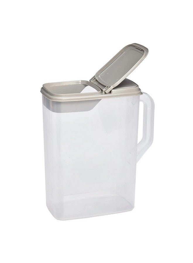 Buddeez Pet Food Storage Container  8 Pounds Capacity Dog Food Storage, Cat Food, & Bird Seed Container With Durable Ez Grip Handle, Ez Flip Lid With Gray Lid (Includes 1 Cup Clear Scoop) - Image 1
