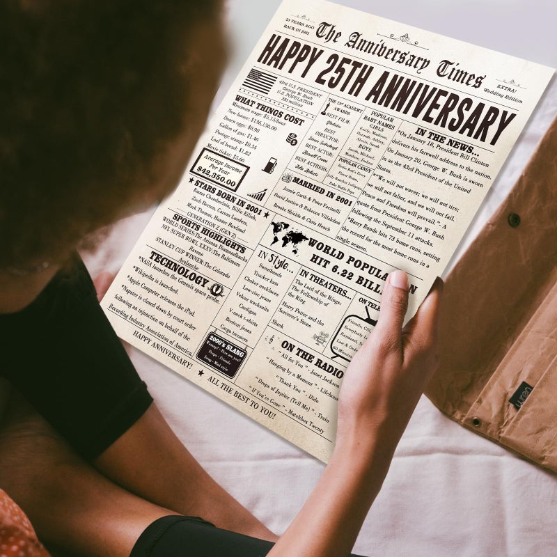 FANCYLUCKY Jumbo 25th Anniversary Card for Husband Wife Couples, Big 25 Year Anniversary Card Gifts for Dad Mom Parents, Romantic Silver Wedding Gifts for Husband Wife - Image 5