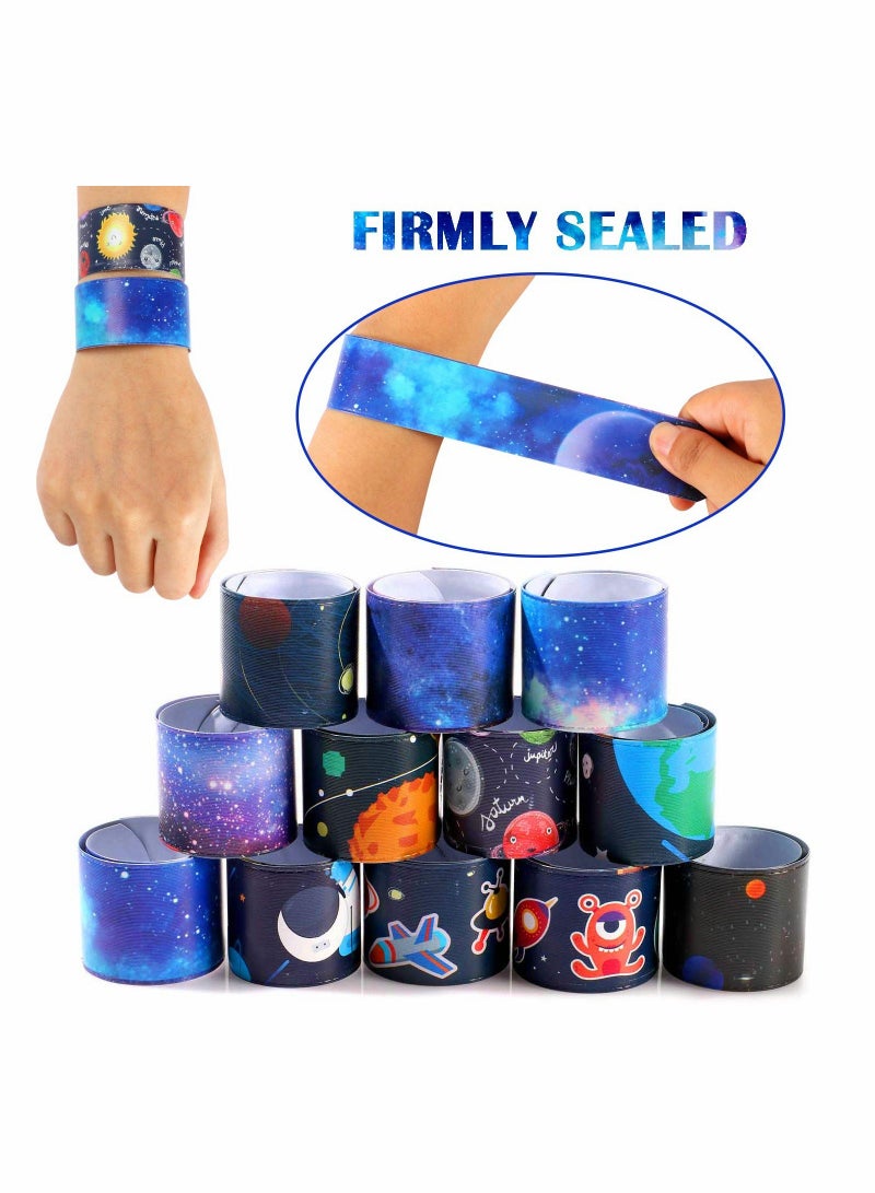 Space Slap Bracelets, 20 Pack Space Toys with Planet Design Kids Bracelets Snap Bands Class Prize Outer Space Party Decorations Favors for Teens Kids - Image 2