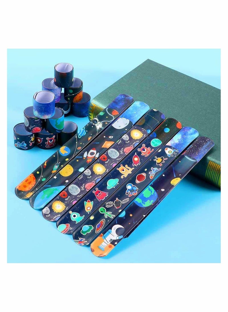 Space Slap Bracelets, 20 Pack Space Toys with Planet Design Kids Bracelets Snap Bands Class Prize Outer Space Party Decorations Favors for Teens Kids - Image 4