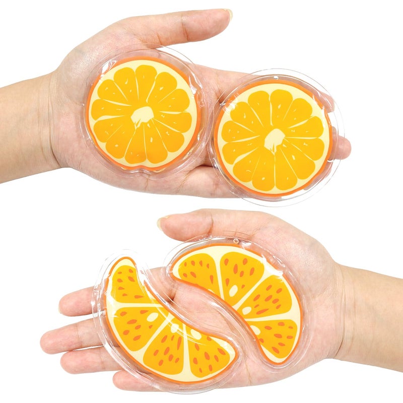 Gel Ice Pack Reusable Cooling Eye Pads and Under PatchesEye Hot Cold Treatment for RednessPain Relief Relax Oranges