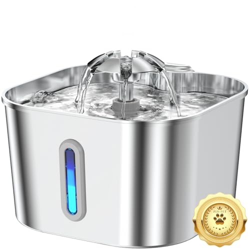 Vekonn Cat Water Fountain Stainless Steel, 2.2L/74oz Cat Fountain with Quiet Pump, Automatic Pet Water Dispenser, Ideal for Multi-pet Homes, Fresh & Clean Water for Cats and Dogs - Image 1