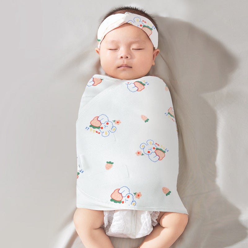 Baby Anti-Scare Sleeping Bag Spring Autumn and Winter Pure Cotton Newborn Baby Swaddling Towel Wrapping Towel Anti-Scare Sleeping Bag Artifact - Image 1