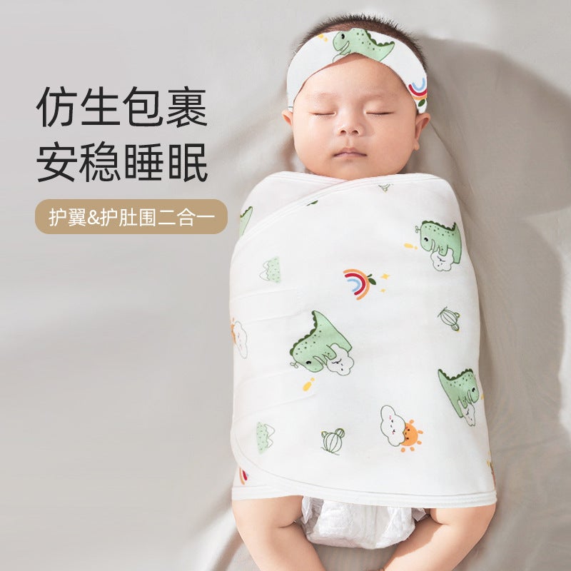 Baby Anti-Scare Sleeping Bag Spring Autumn and Winter Pure Cotton Newborn Baby Swaddling Towel Wrapping Towel Anti-Scare Sleeping Bag Artifact - Image 3