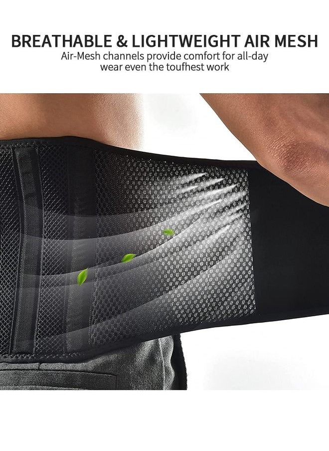 GROIC - Lower Back Pain Relief with 7 Metal Plates Supports , Air Mesh Back Brace for Adult, Adjustable Back Support Belt for Work , Anti-skid Lumbar Support for Sciatica Scoliosis - Image 1