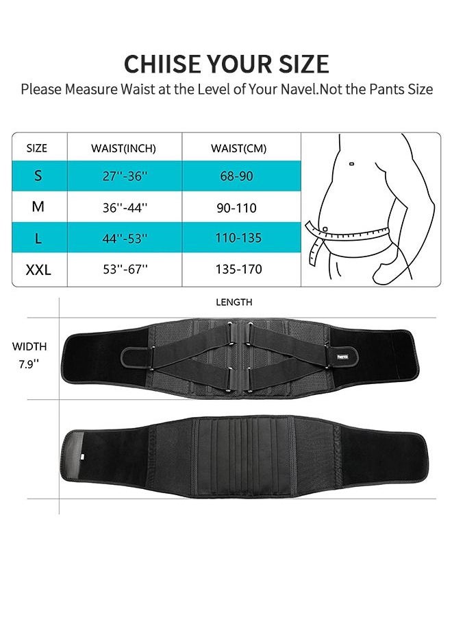 GROIC - Lower Back Pain Relief with 7 Metal Plates Supports , Air Mesh Back Brace for Adult, Adjustable Back Support Belt for Work , Anti-skid Lumbar Support for Sciatica Scoliosis - Image 1