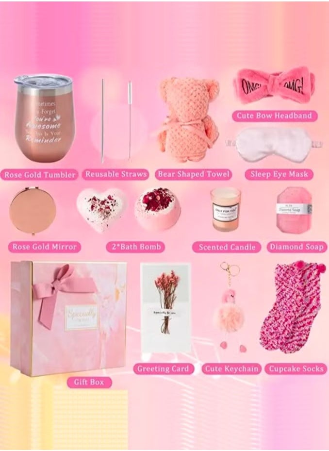 Gifts Basket for Women - Birthday Gift Box Set Contains 13 Items Inspirational Gift Relaxing Spa Care Package for Women Friendship Friend Gifts for Women - https://f.nooncdn.com/p/pzsku/ZDFEE2970BFFEFDE4FB91Z/45/_/1710926045/11ce2c41-7d35-483b-a23d-ecd0ed7473bc.jpg?format=jpg&width=original