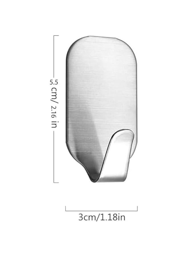 Beauenty Adhesive Heavy Duty Wall Hooks Stainless Steel Ultra Strong, No Drill Waterproof Hanger for Robe, Coat, Keys, Bags, Home Kitchen, Bathroom And Bedroom (pack of 10)  - Image 2