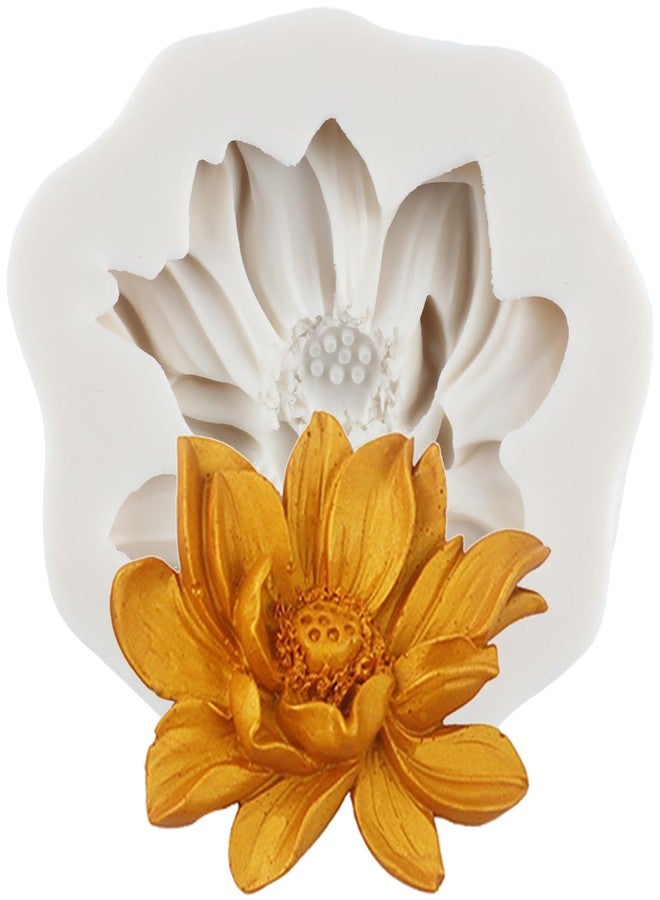 YANQINMS Lotus Flower Fondant Silicone Molds Flower Fondant Chocolate Candy Mold for Cake Decorating Sugar Craft Cupcake Topper Polymer Clay Gum Paste - Image 1