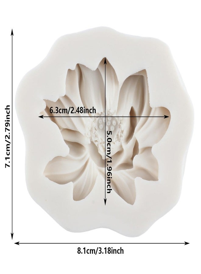 YANQINMS Lotus Flower Fondant Silicone Molds Flower Fondant Chocolate Candy Mold for Cake Decorating Sugar Craft Cupcake Topper Polymer Clay Gum Paste - Image 2
