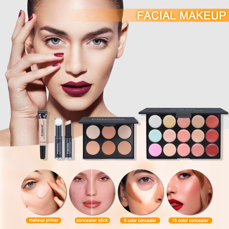 pomcral Professional Make up Kit,Makeup kit For Girls, Makeup Set For Women Eyeshadow Palettes, Lip Colors, Makeup brush set,Makeup bag (Pink) - Image 4