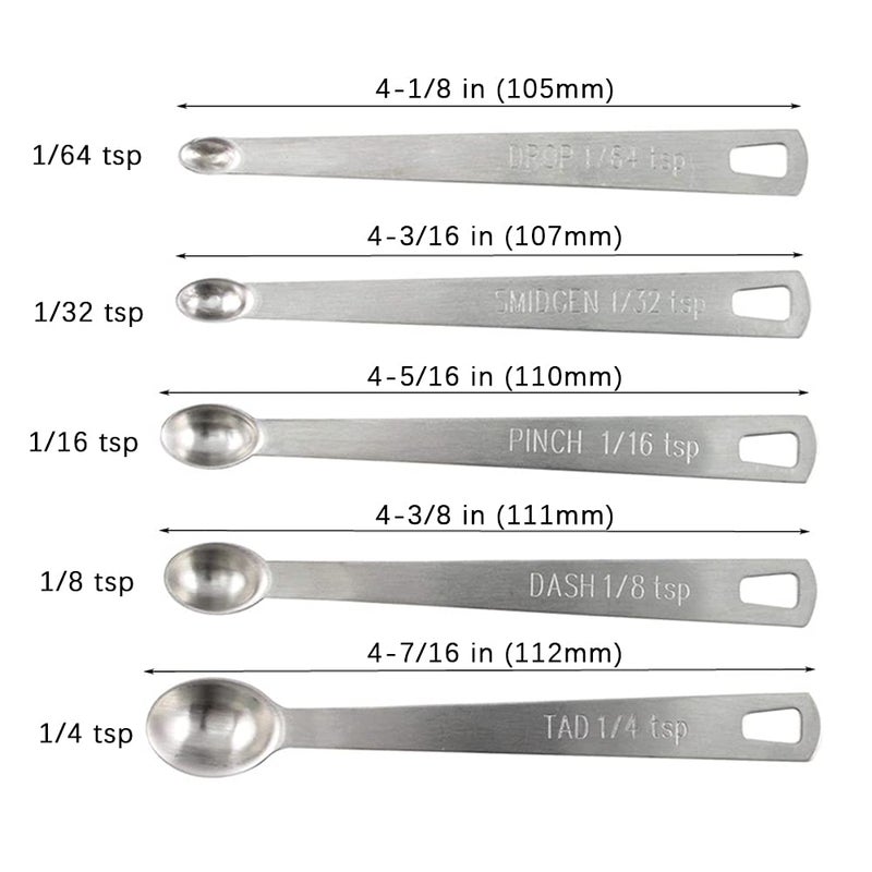 BERYLER 1Pack Mini Measuring Spoons Set, Heavy Duty Stainless Steel Teaspoon for Cooking and Baking, Suitable for Small Amount of Dry or Liquid Ingredients and Spices - Image 2