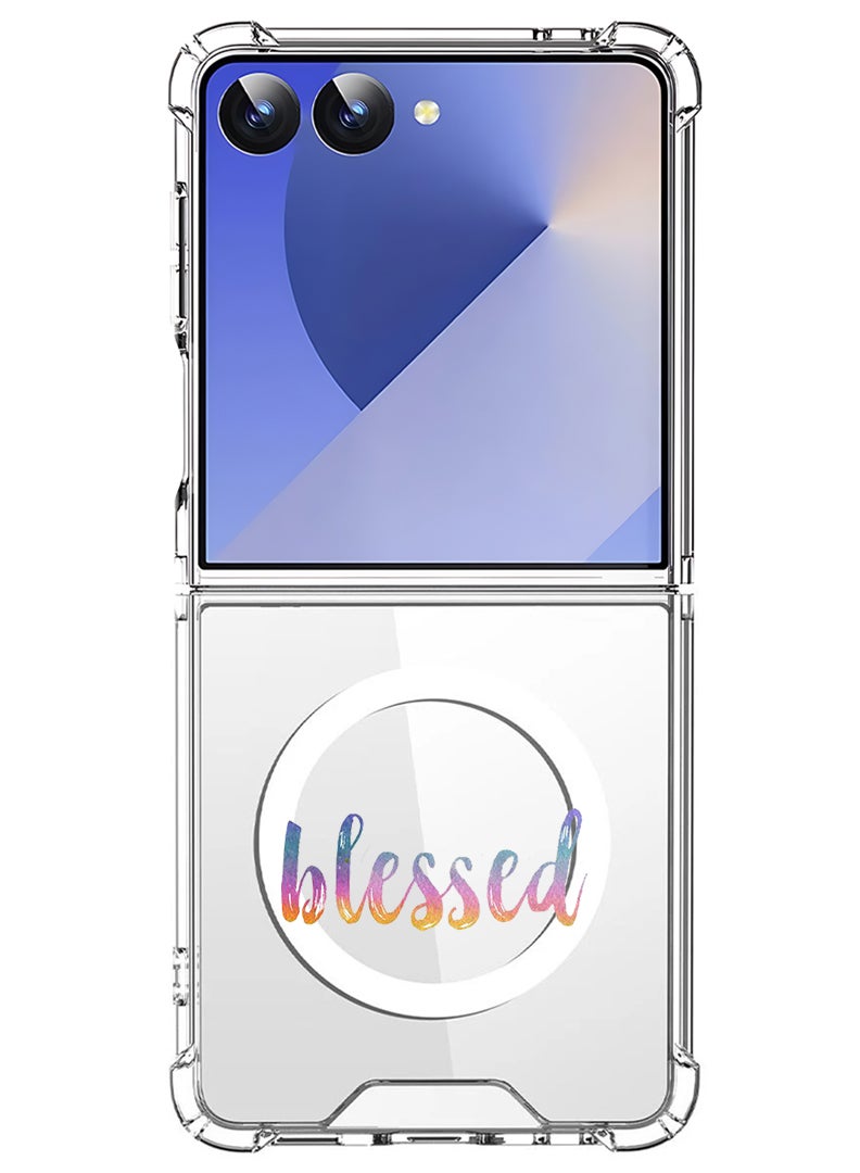 Theodor Magnetic Case for Samsung Galaxy Z Flip 7 Compatible with MagSafe Wireless Charging, Shockproof Phone Bumper Cover Blessed - Image 1