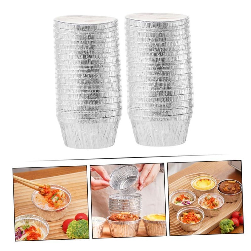 40 Disposable Aluminum Foil Baking Cups for Muffin Cupcake Pudding Egg Tart and Oven Baking Liner - Image 4