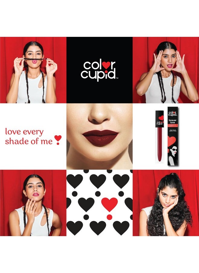 Color Cupid Color Cupid Matte Intense Color 18-Hour Stay Liquid Lipstick | Infused with Hyaluronic Acid & Ceramide | Transfer Proof & Kiss Proof | Forever Love - Flirty Espresso | 4 ml  - Image 5