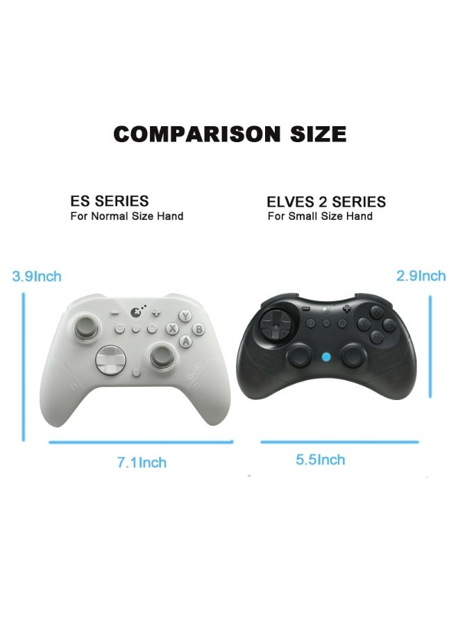 GuliKit Elves 2 Bluetooth Game Controller for Switch/Switch 2 Wake-up,PC & Android, Anti-Drift Hall Effect Joysticks Gamepad,1000Hz Polling Rate, Gyro & Turbo,Protective Cover, Compact for Small Hand - Image 5