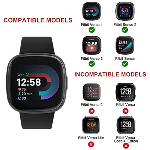 Meliya Soft Strap for Fitbit Versa 4 / Versa 3 / Sense 2 / Sense(Watch Not Included), Flexible Premium Elastomer TPU Adjustable Watch Straps, Sport Replacement Band for Women Men (S,Starlight) - Image 4