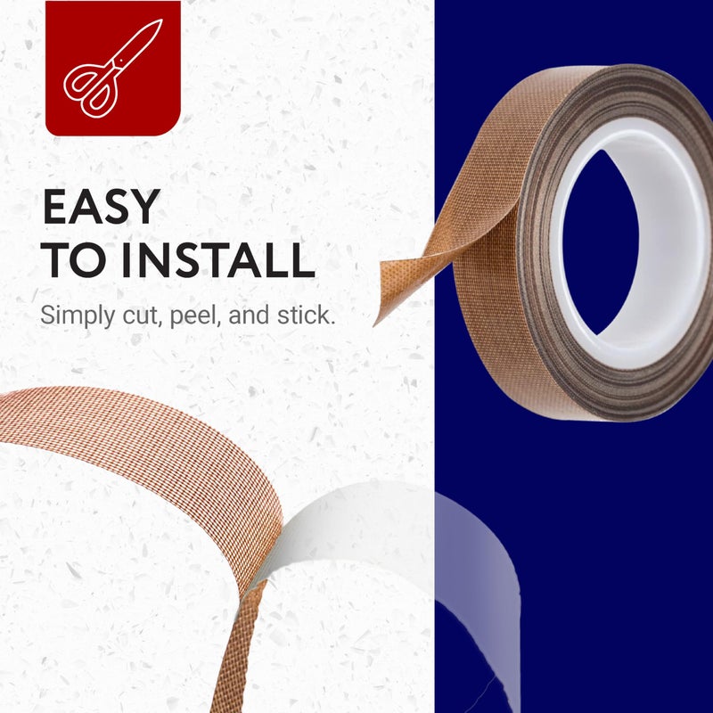 IMPRESA شريط ختم الحرارة من إمبريسا PTFE تيفلون - بديل لشرائط وشريط الختم الفراغي - بديل شريط الحرارة للحواجز والتعبئة الفراغية - يناسب نماذج الدفع والفراغ - 1/2 بوصة × 30 قدم، قطعة واحدة - Image 5