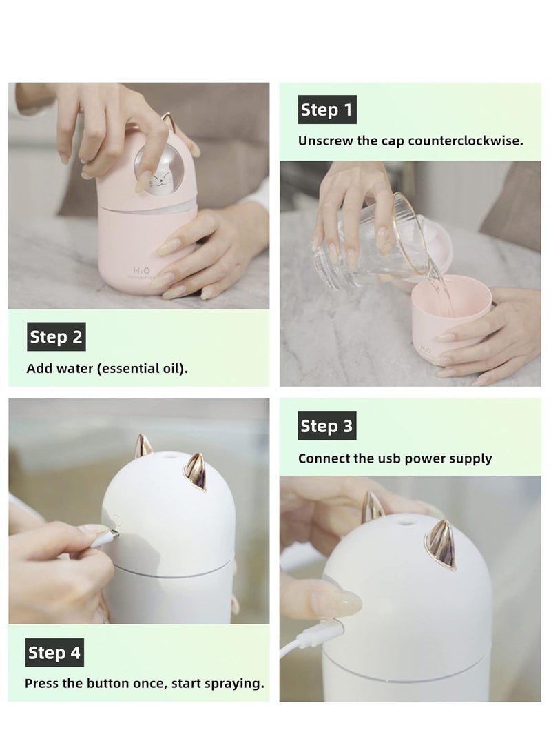 ONLYMAY Small Humidifiers for Bedroom - 300ml Car Diffuser USB Mini Humidifier  Essential Oil Diffuser Cool Mist Air Refresher for Car Office Bedroom Home - Image 4
