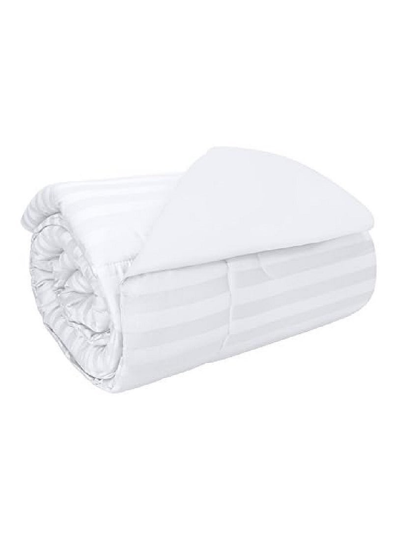 Blueberry Luxury King Size Quilted Down Stripe Duvet Insert Cotton White 240x260cm - Image 1