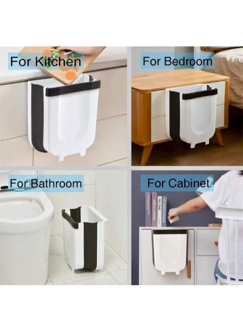 KITCHENOO Smart hanging and foldable trash can – an innovative, space-saving design for the kitchen and bathroom; easy to use, practical, and modern for keeping your space clean and tidy. - Image 2