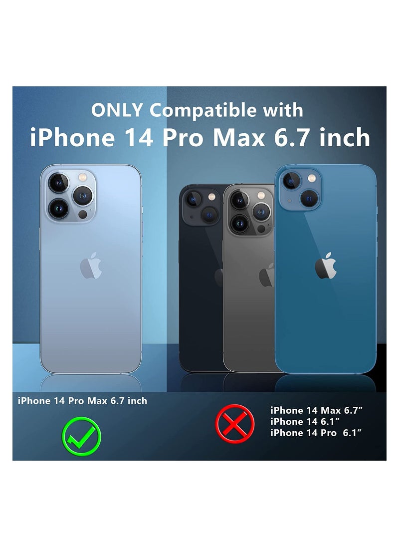 Generic - IPhone 14 Pro Max Case Flexible Protective Bumper, Camera Protection Thin Translucent Shockproof Matte Back Cover with 360 rotational Car Mount Magnetic Ring Holder Case For IPhone 14 Pro Max (Blue) - Image 1