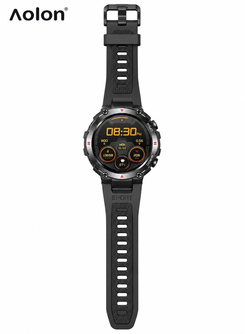 AOLON Tetra R2 Smart Watch Original 100 exercise modes Men Sports Fitness Tracker Bluetooth Call Black - Image 2