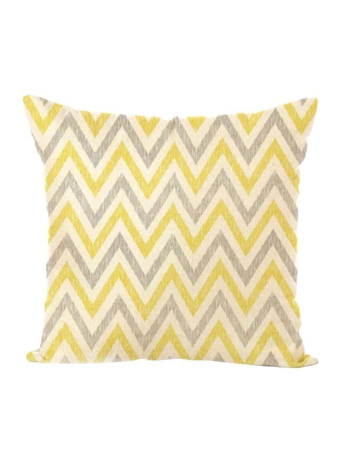 Sharpdo Zigzag Linen Pillowcase Combination Yellow/Grey/White 45x45x1cm - Image 1
