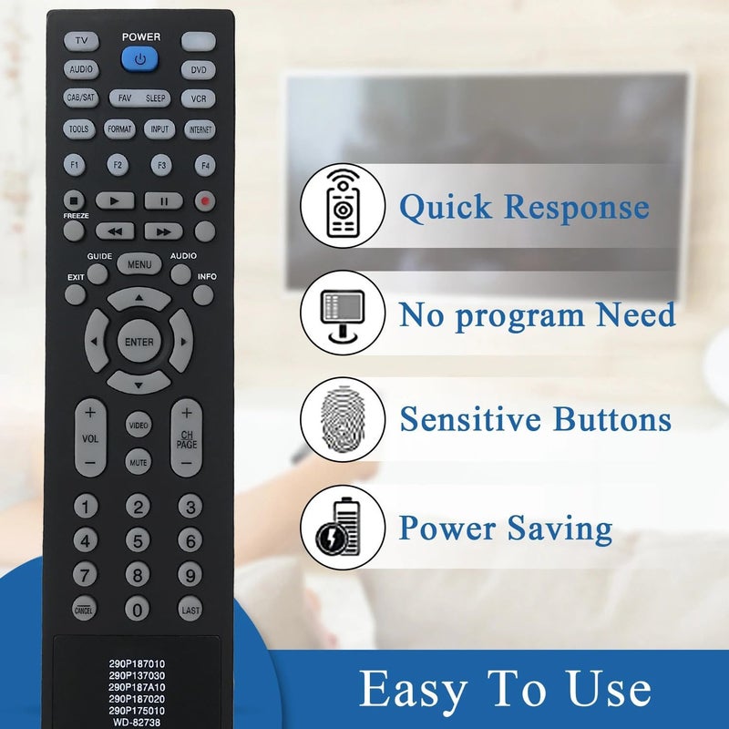 BOMAZ Replacement Remote Control for Mitsubishi TV LT-40151 WD-60735 WD-67037 WD-62530 WD-62531 WD-65736 WD-65731 WD-73742 - Image 3