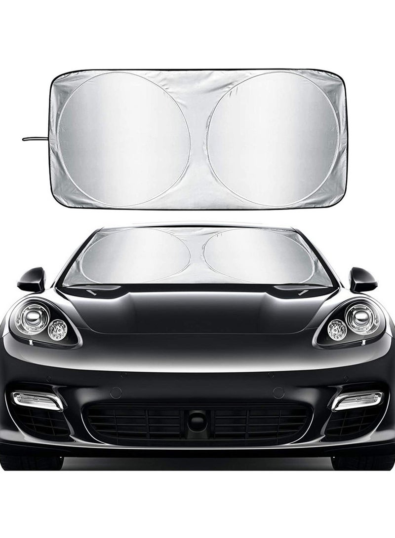 Car front glass sunshade silver coated cloth summer car sunshade - Image 2