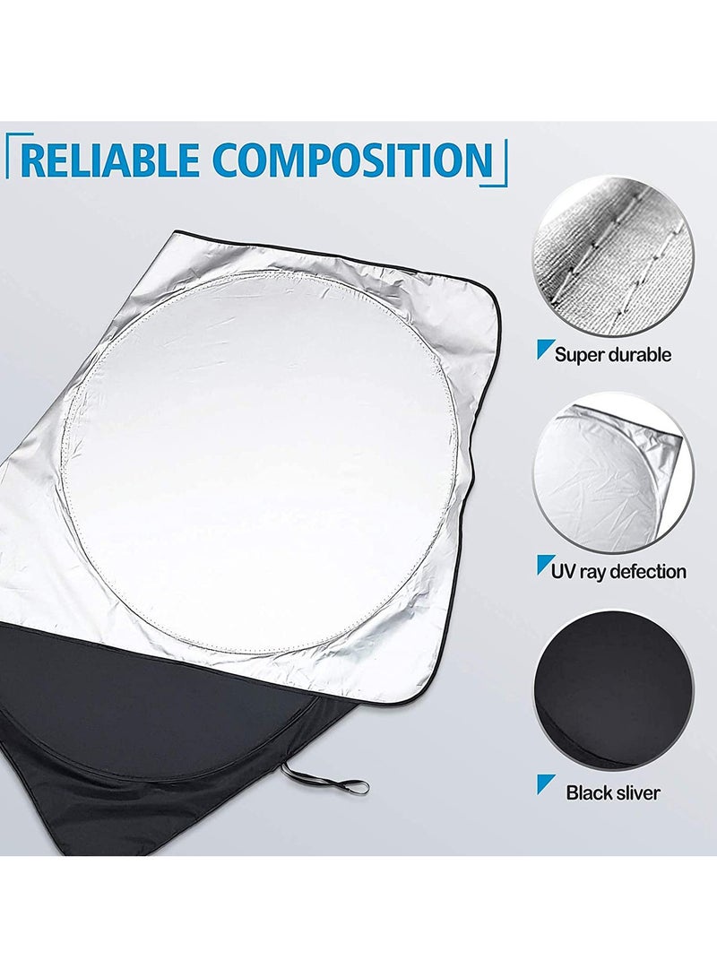 Car front glass sunshade silver coated cloth summer car sunshade - Image 3