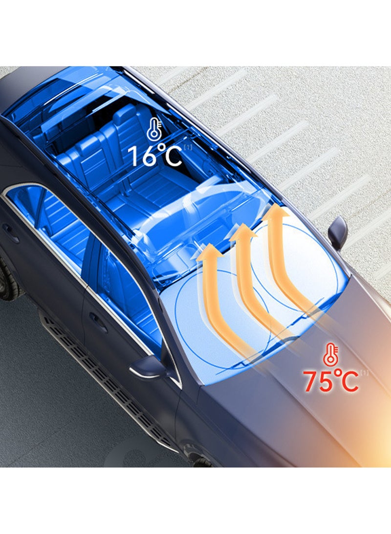 Car front glass sunshade silver coated cloth summer car sunshade - Image 4