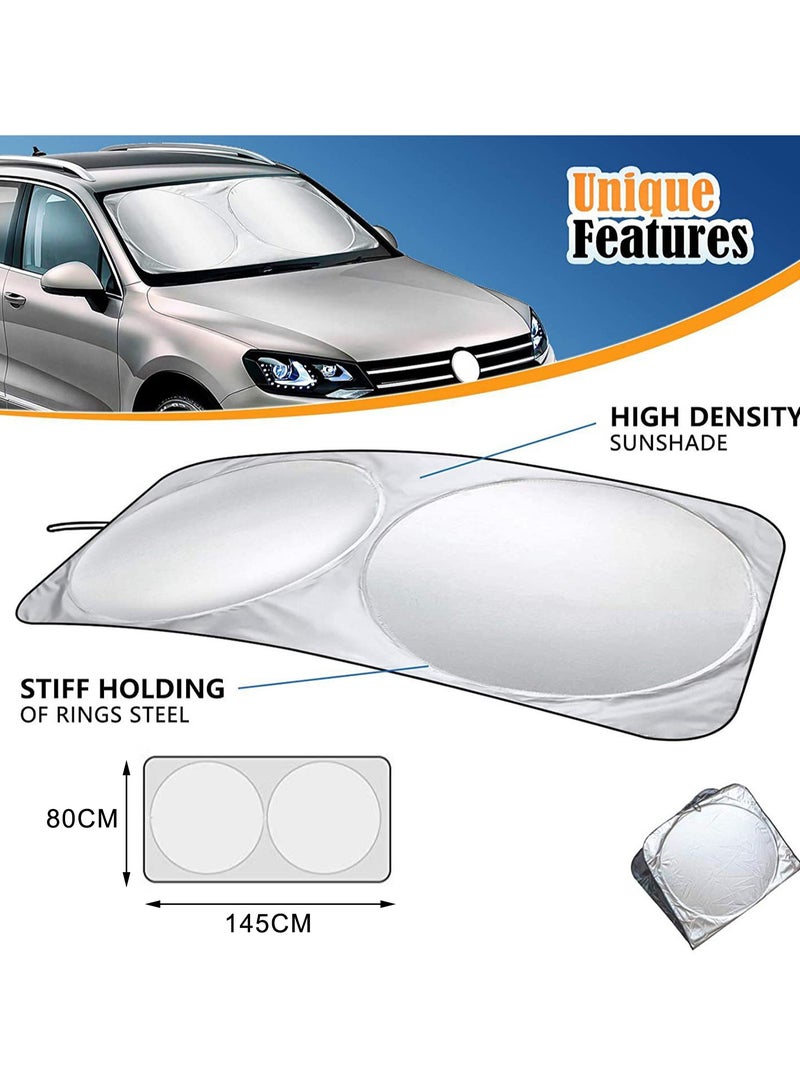 Car front glass sunshade silver coated cloth summer car sunshade - Image 5