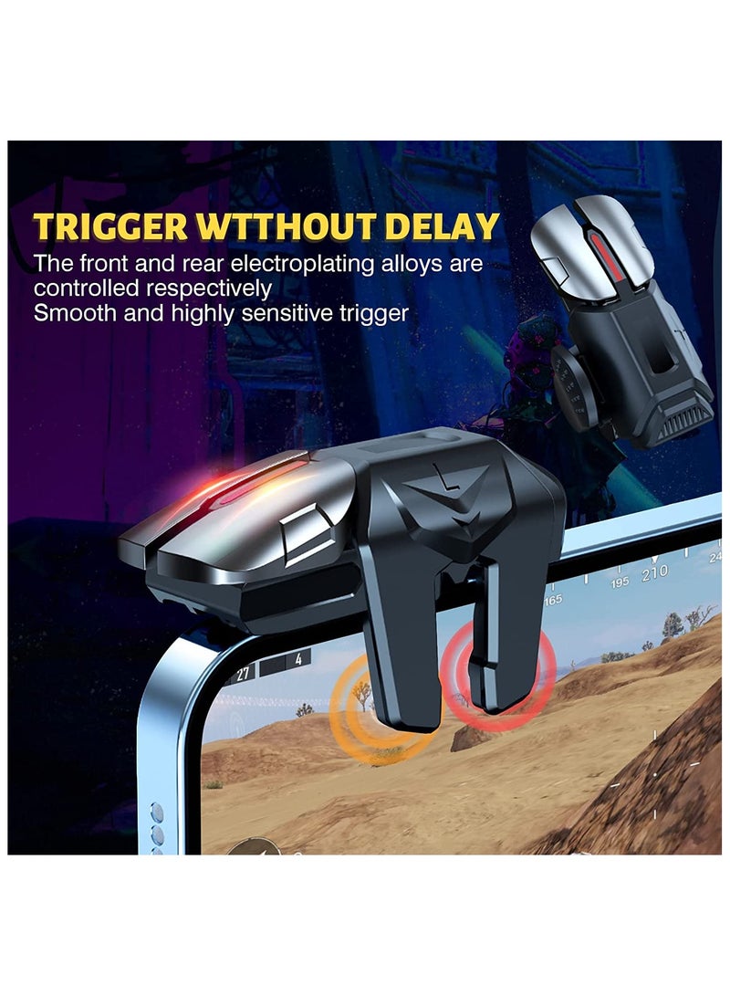 Beauenty Mobile Game Controller Trigger, 6 Finger Game Trigger, Sensitive Shoot TargetMetal ons for PUBG/Fortnite/Call of Duty/Rules of Survival and many other games(include 2pcs Finger Sleeves) - Image 4