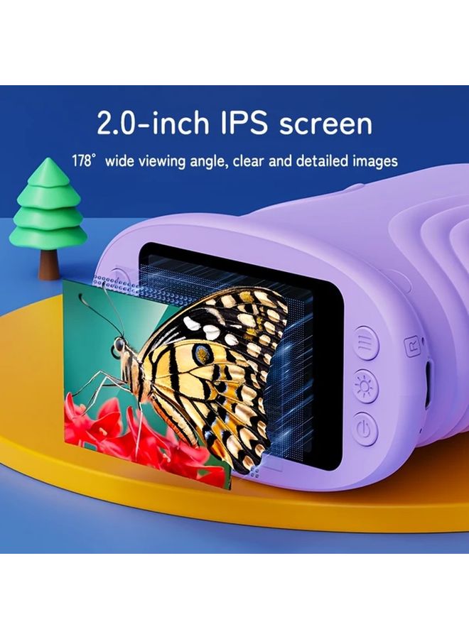 Orange Handheld Digital Microscope 2 Inch IPS Screen 1000x Magnification Portable USB Camera For Kids Students Science Education - Image 4