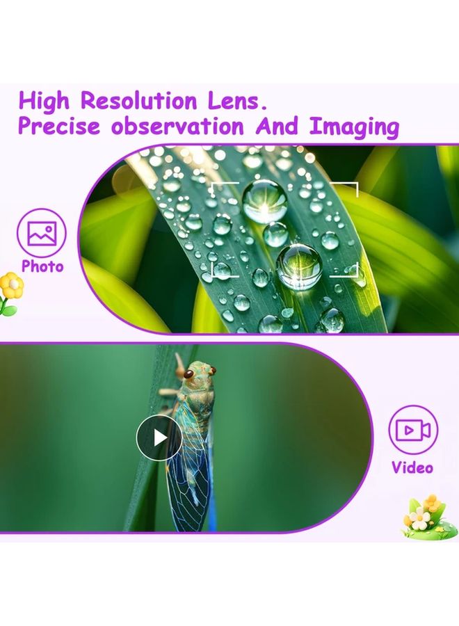 Orange Handheld Digital Microscope 2 Inch IPS Screen 1000x Magnification Portable USB Camera For Kids Students Science Education - Image 5