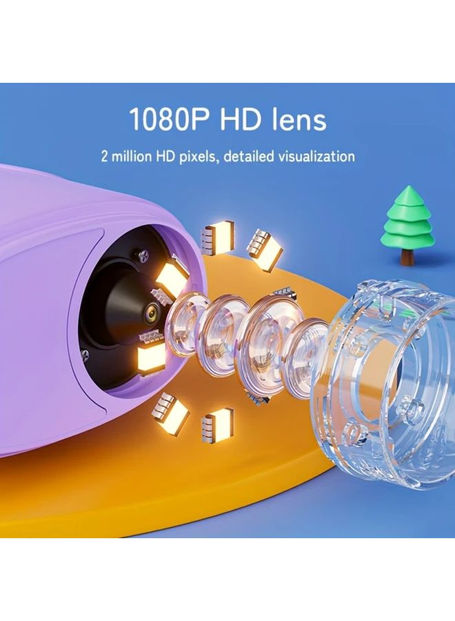 Orange Handheld Digital Microscope 2 Inch IPS Screen 1000x Magnification Portable USB Camera For Kids Students Science Education - Image 3