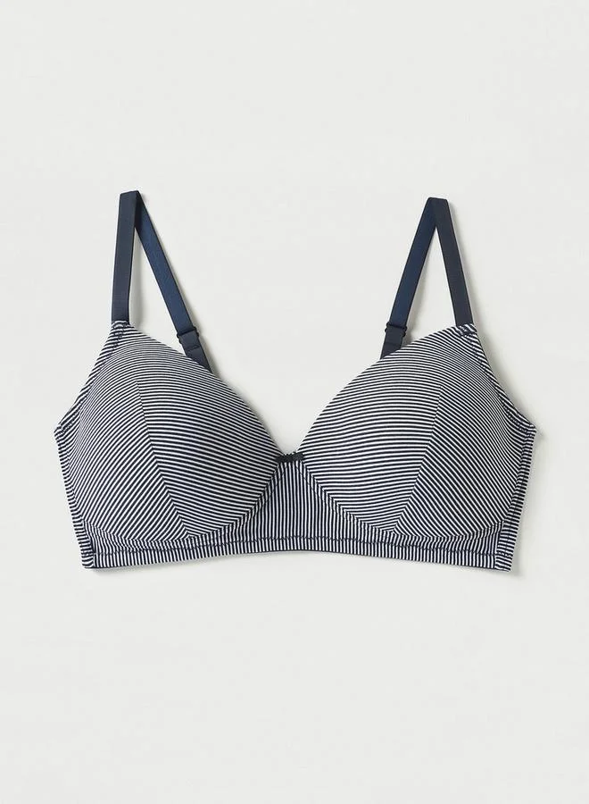 Splash FAV Striped Bra with Hook and Eye Closure