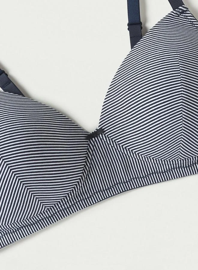 Splash FAV Striped Bra with Hook and Eye Closure