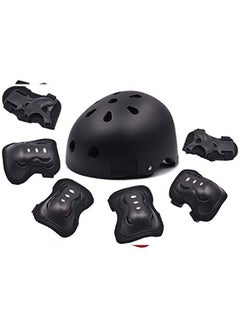 LIMOS Kids Helmet 7 in 1 , Adjustable Protections for Scooter Skateboard Roller Skating Cycling (Black)  - Image 1