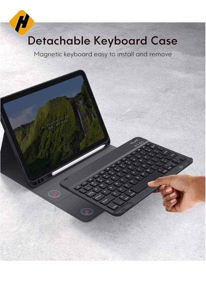 HuHa Keyboard Case for iPad 10th Generation 10.9inch - 2022, Detachable Bluetooth Keyboard, Stand Folio Keyboard Cover with Pencil Holder, Rechargeable  - Image 2