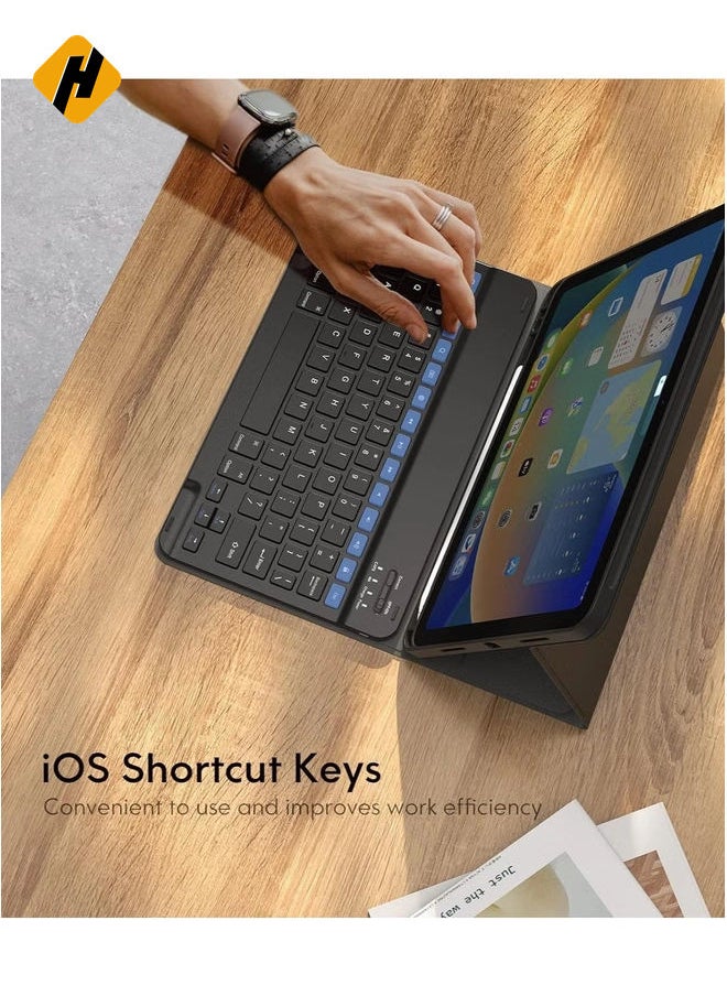 HuHa Keyboard Case for iPad 10th Generation 10.9inch - 2022, Detachable Bluetooth Keyboard, Stand Folio Keyboard Cover with Pencil Holder, Rechargeable  - Image 4