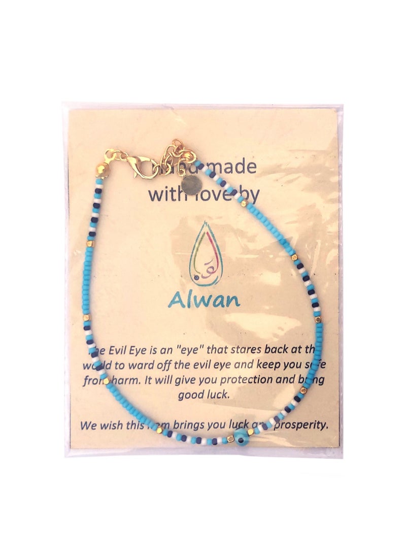 Alwan Long Size Evil Eye Anklet - Image 4