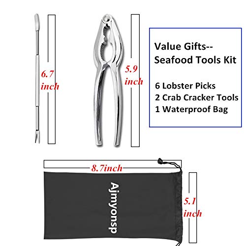 Ajmyonsp Seafood Tools Set 8Pack Crab Legs Crackers Nut Cracker Crab Forks Picking Eating Tool Shellfish Lobster Shell Opener - Image 4