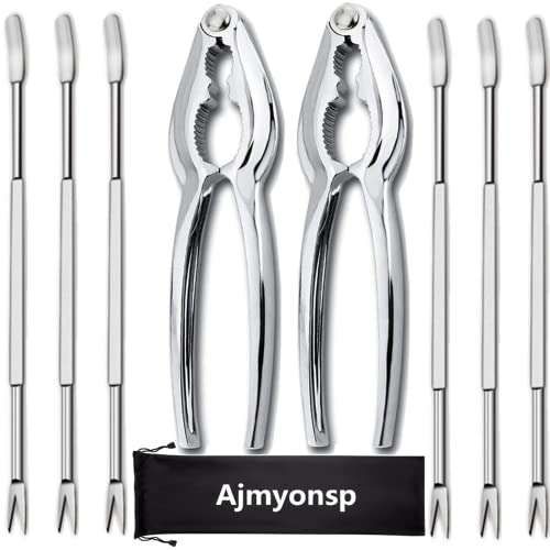Ajmyonsp Seafood Tools Set 8Pack Crab Legs Crackers Nut Cracker Crab Forks Picking Eating Tool Shellfish Lobster Shell Opener - Image 1