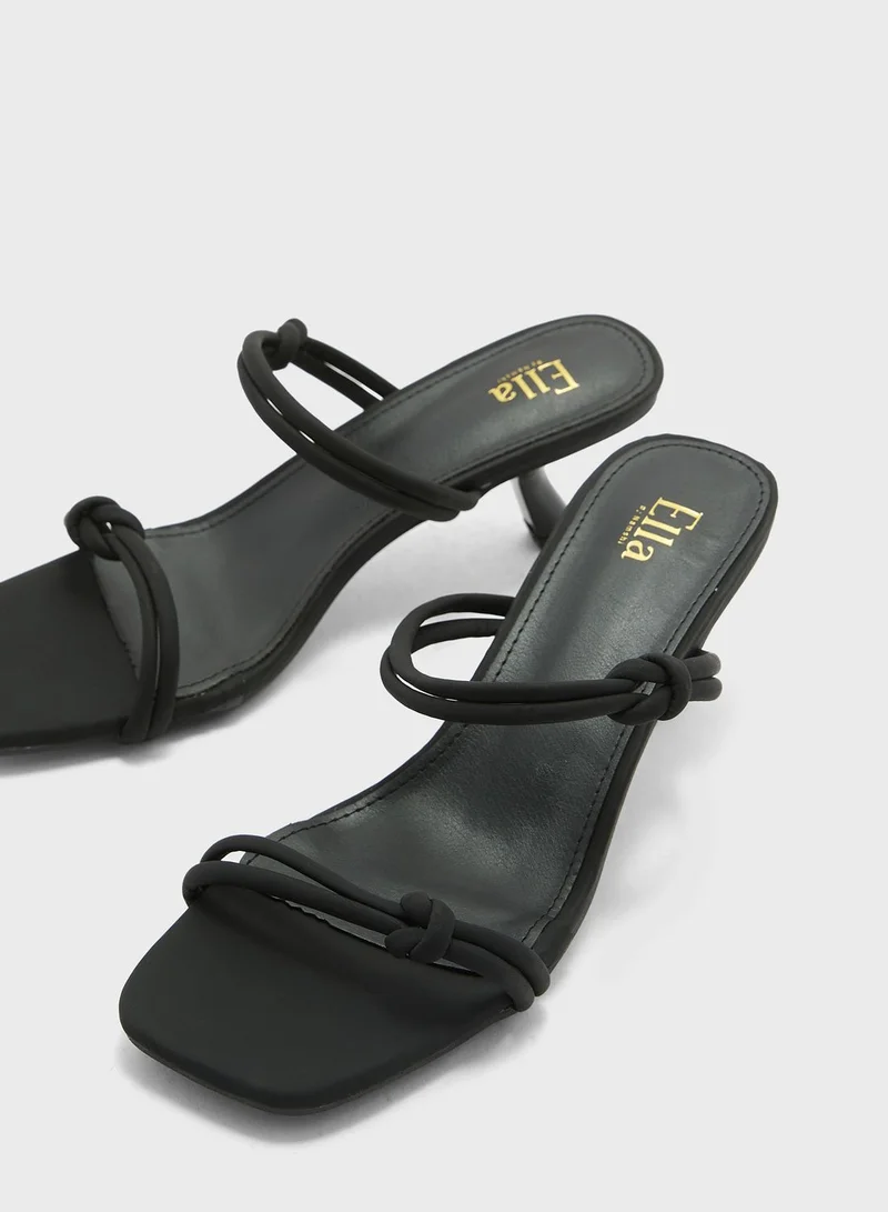 ELLA Two Strap Knot Detail Sandal